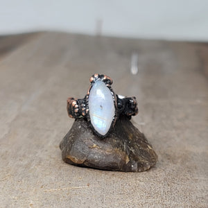 Copper Ring Moonstone size 5.0