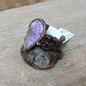 Copper Ring Charoite size 7.5