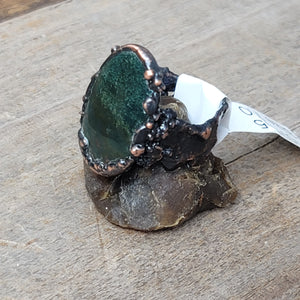 Copper Ring Bloodstone 7.0