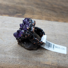Load image into Gallery viewer, (Copper Ring Amethyst cluster 002 size 8.5
