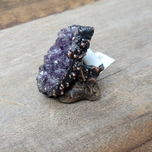 Copper Ring Amethyst cluster size 9.0