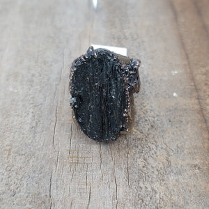 Copper Ring Black Tourmaline size 8.5
