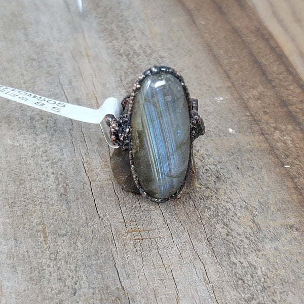 Copper Ring Labradorite Size 8.5