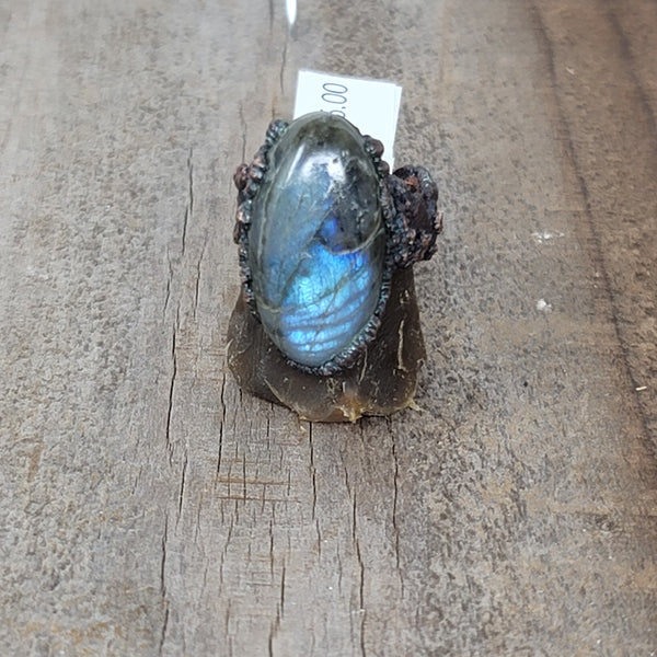 Copper Ring Labradorite Size 8