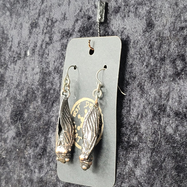 Copper Earrings Cicadas