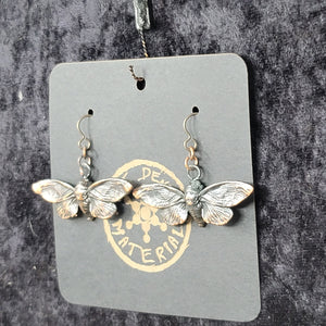 Copper Earrings Winged Cicadas