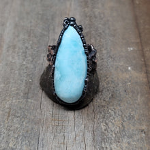 Load image into Gallery viewer, Copper Ring Larimar 8.5
