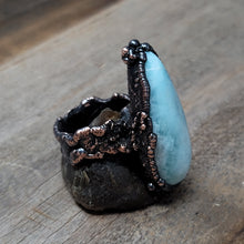Load image into Gallery viewer, Copper Ring Larimar 8.5