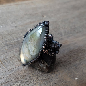 Copper Ring Labradorite 8