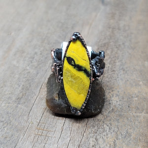 Copper Ring Bumblebee Jasper size 8
