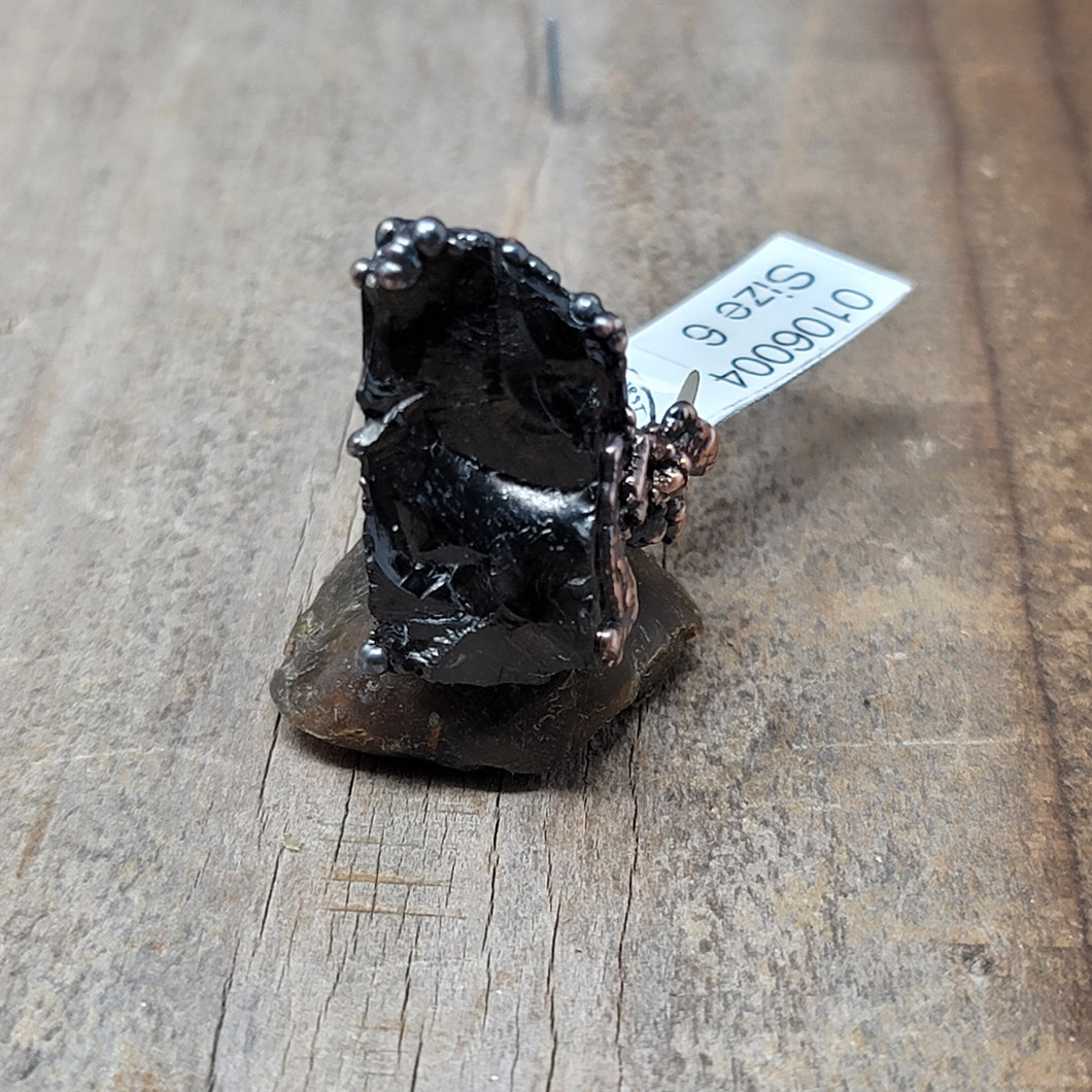 Copper Ring Shungite size 6