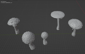 Mushroom Pack 1 Commercial License STL (13 Mushrooms)