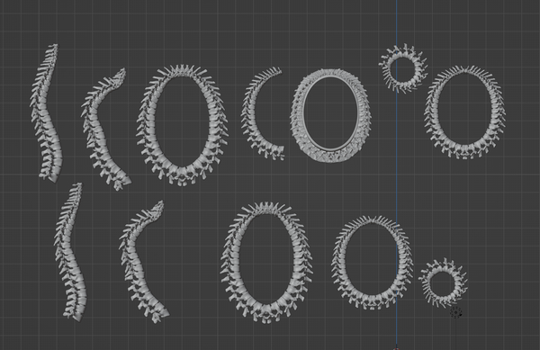 Human Spine Stl Package 3D printable STL file for jewelry making and electroforming projects