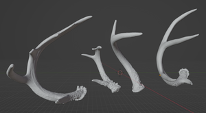 Antler Pack 3D printable STL file for jewelry making and electroforming projects