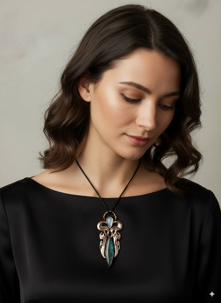 Celestial Veil (moonstone and labradorite)