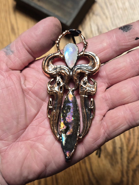 Celestial Veil (moonstone and labradorite)