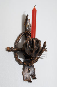 Copper Monkey Paw Candle Holder Wall Hang