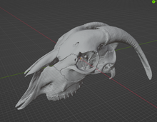 Load image into Gallery viewer, Goat Skull (STL) Commercial License