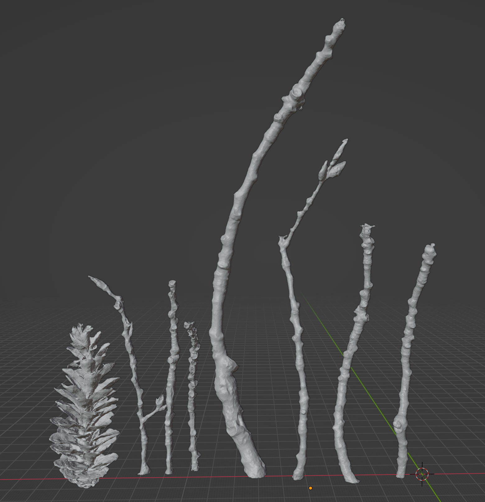 Poplar Sticks and Cone bundle (STLs) non Commercial License