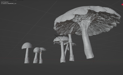 Mushroom Pack 1 Commercial License STL (13 Mushrooms)
