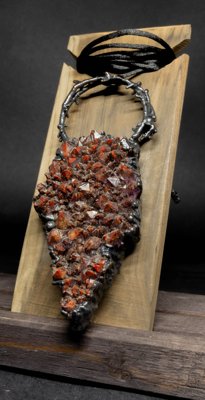 Hematoid Quartz Ember Heart Pendant